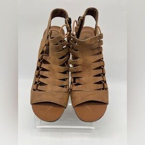 Hokus Pokus Peper Womens Gladiator Sandals Brown Leather Lace Up Size 7.5 M